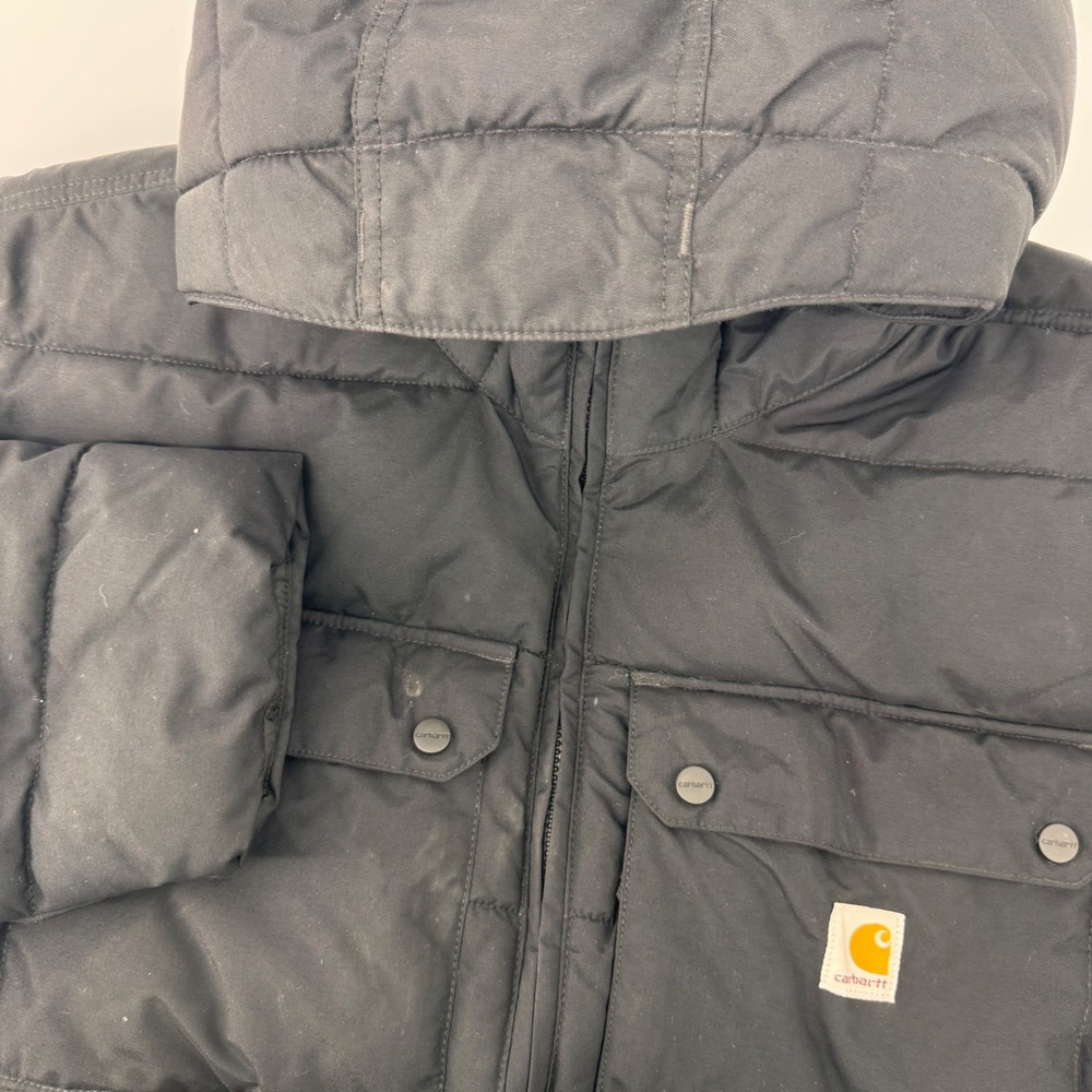 Carhartt Montana Puffer Jacket Men 2XL Black Rain Defender Loose Fit OJ5474-M